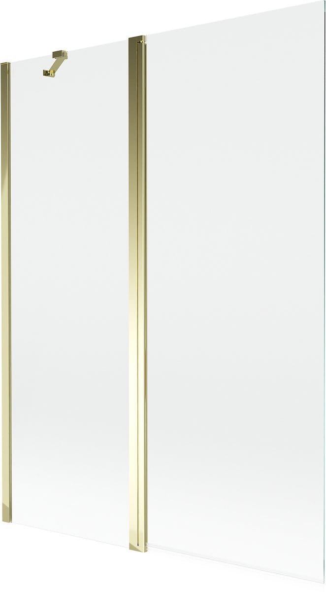Mexen Mist badwand 2-delig 130 x 150 , transparant, goud - 8A9-130-011-50-00