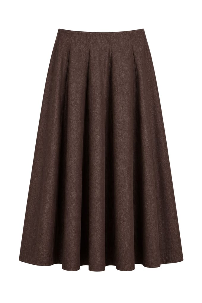 Hoge Taille A-Lijn Midi Denim Rok