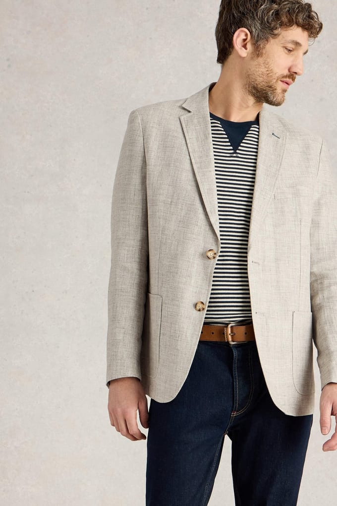 White Stuff Linen Blazer Light Grey Taglia: 42 | Blazers Outlet | Uomo | Grigio