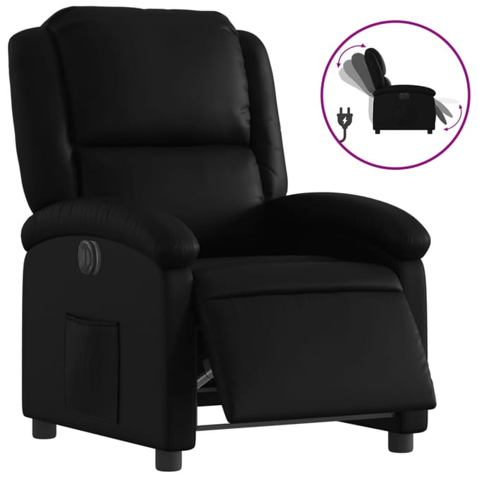vidaXL - Fauteuil - elektrisch - verstelbaar - kunstleer - zwart