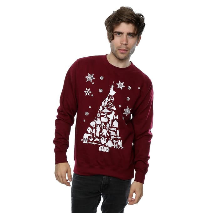 Star Wars Heren Kerstboom Sweatshirt (Bourgondië)