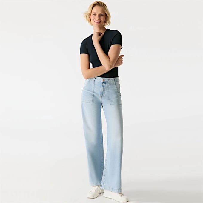 COJ - Lulu - Wide Leg Jeans - Aqua Blue