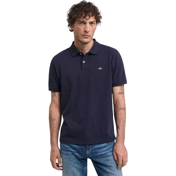 Gant Heren Archive Shield Katoenen Poloshirt (Blauw)
