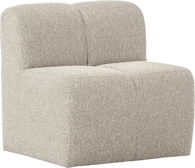 WOOOD Mojo Eetbankje 84cm Met Rugleuning - Bouclé - Beige Melange