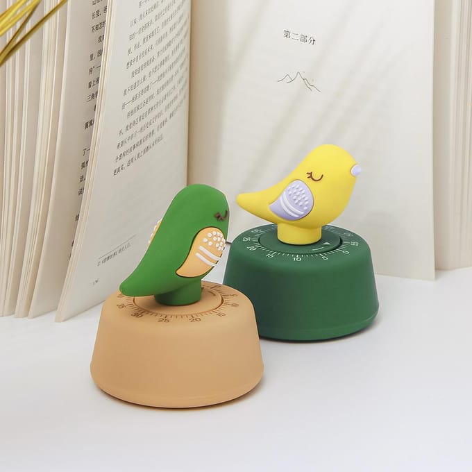Schattige Cartoon Vogel Timer Keuken Alarm Timer Tijdmanagement Tool Aftelklok Herinneringstimer gray