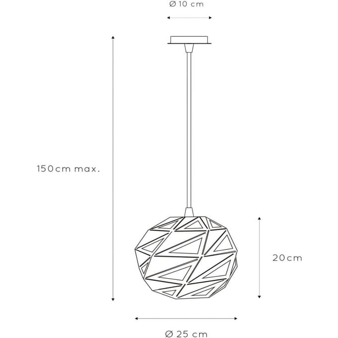 Lucide MALUNGA - Hanglamp - Ø 25 cm - 1xE27 - Wit