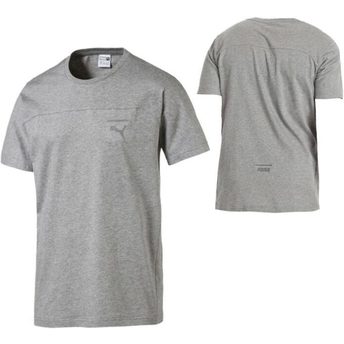 Puma Pace Primary Tee Heren Top T-shirt Korte Mouw Grijs 575046 03 A79B