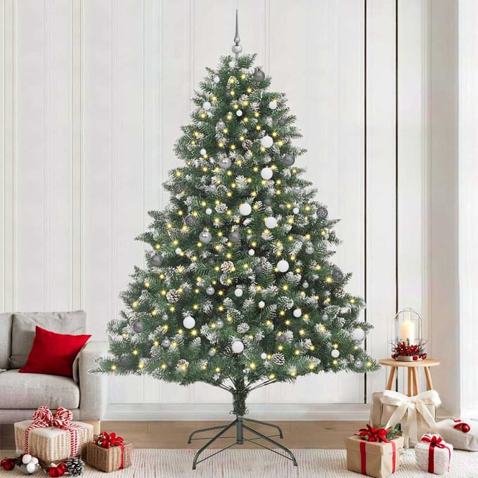 vidaXL - Kunstkerstboom - Groen - 240 - cm - PVC - en - Plastic - en - Staal