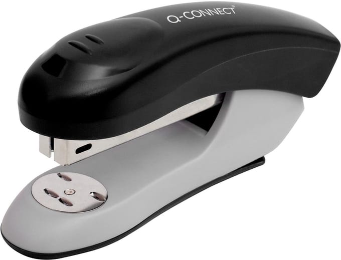 Q-CONNECT nietmachine | kunststof | half strip | 20 blad | zwart