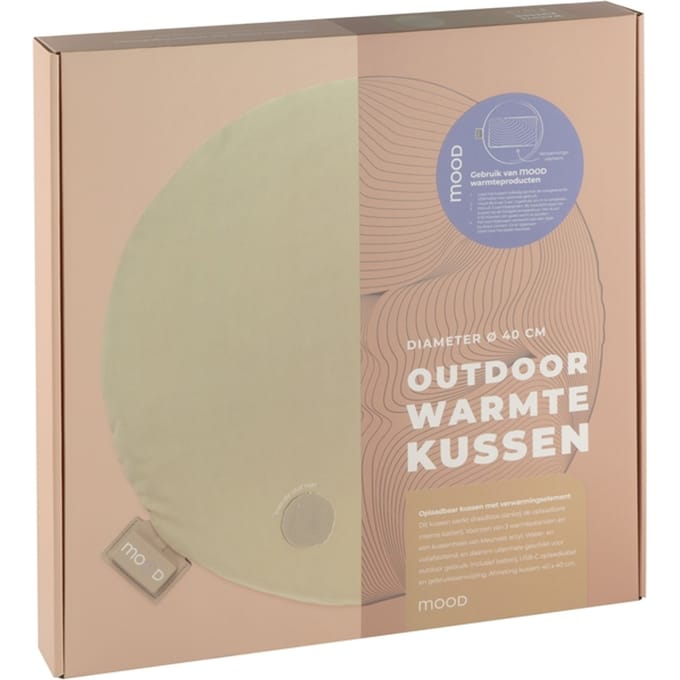 Warmtekussen mood outdoor rond 40cm beige