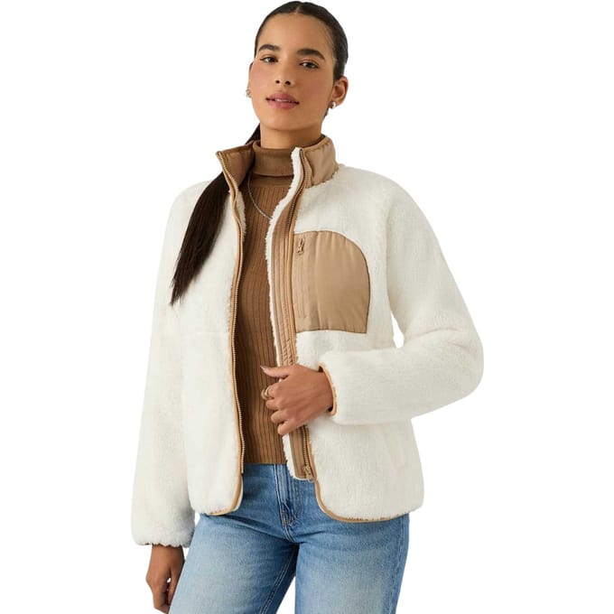 Reebok Dames Double Monkey Fleece Jacket (Crème)