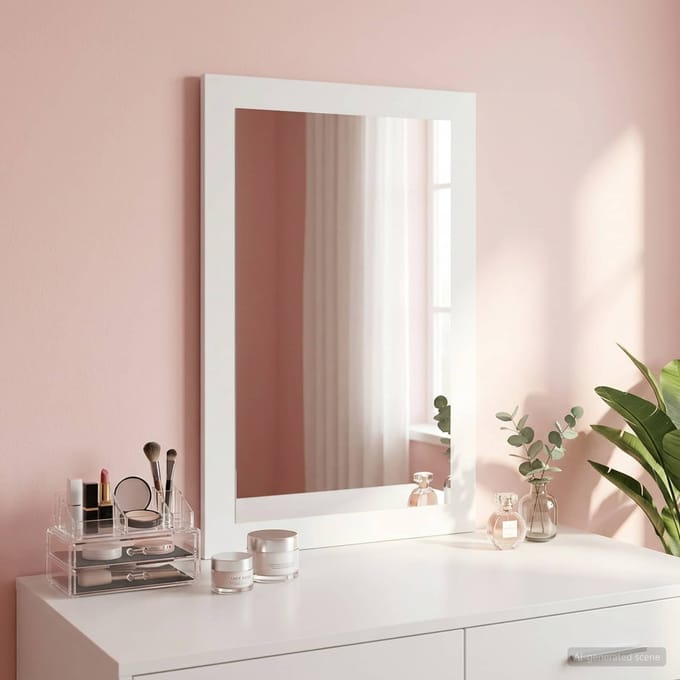 vidaXL - Spiegel - FAUSKE - Wit - 43 - x - 3,5 - x - 77 - cm - Rechthoekig