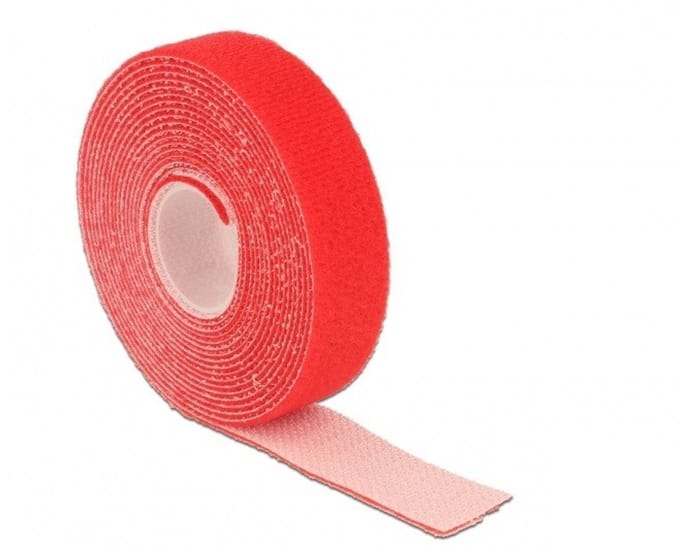 Klittenband rol 20mm / rood (3 meter)