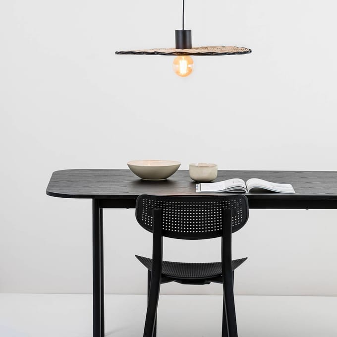 FARO BARCELONA Costas hanglamp, kantelbare rotan kap, Ø 60cm