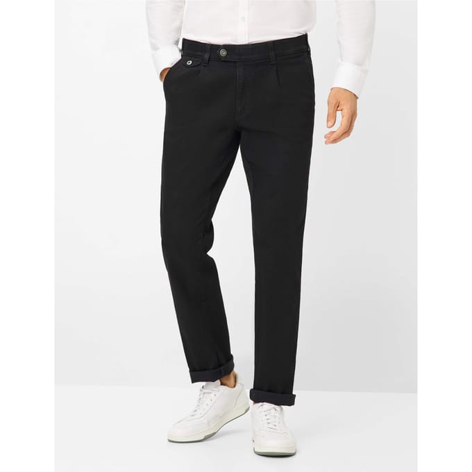 Eurex Heren Plooibroek  Style FRED, denim zwart, maat 60
