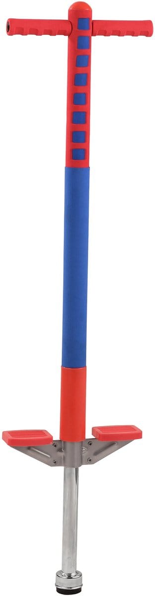 Pogo stick - kinderen - max. 35 kg - rvs - antislip - blauw-rood