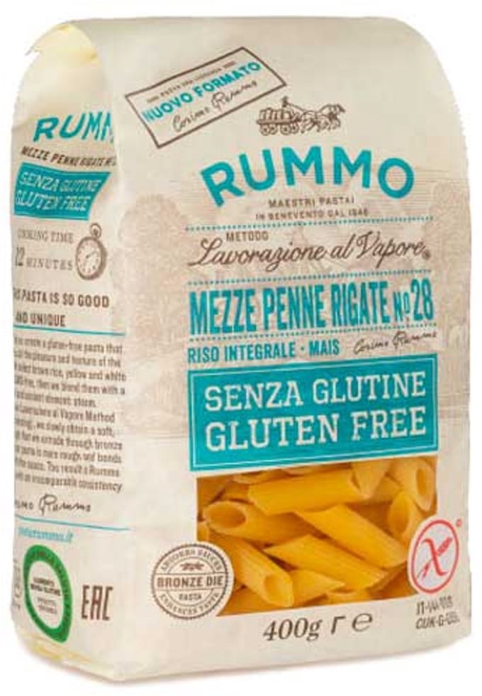 Mezze Penne Rigate nr 28 GLUTENVRIJ 400g | RUMMO
