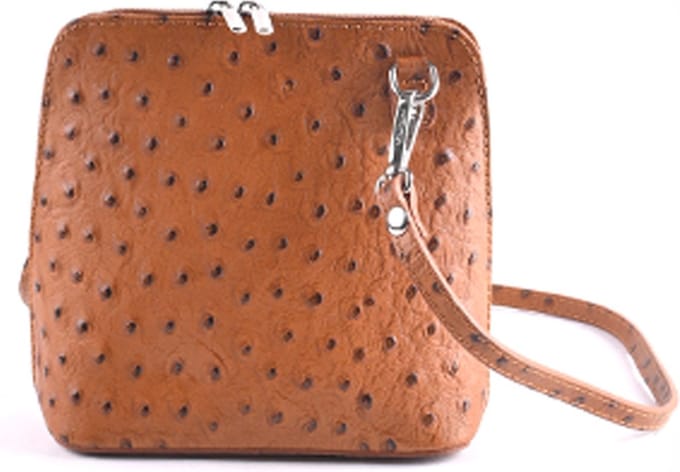 Giuliano schoudertasje Hemera - Cognac - Made in Italy