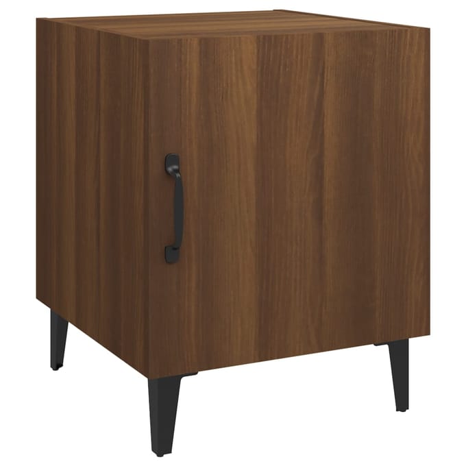 vidaXL - Nachtkastjes - 2 - st - bewerkt - hout - bruin - eikenkleur