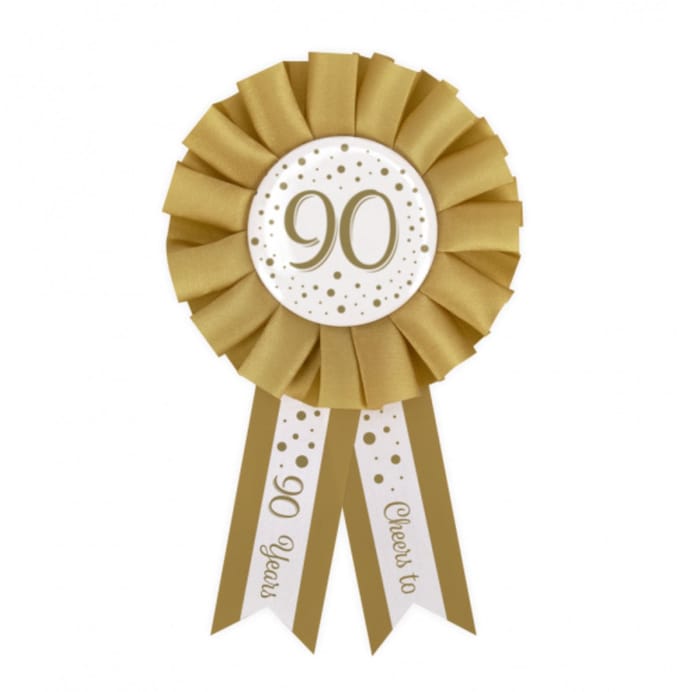 Party Rosettes gold/white - 90