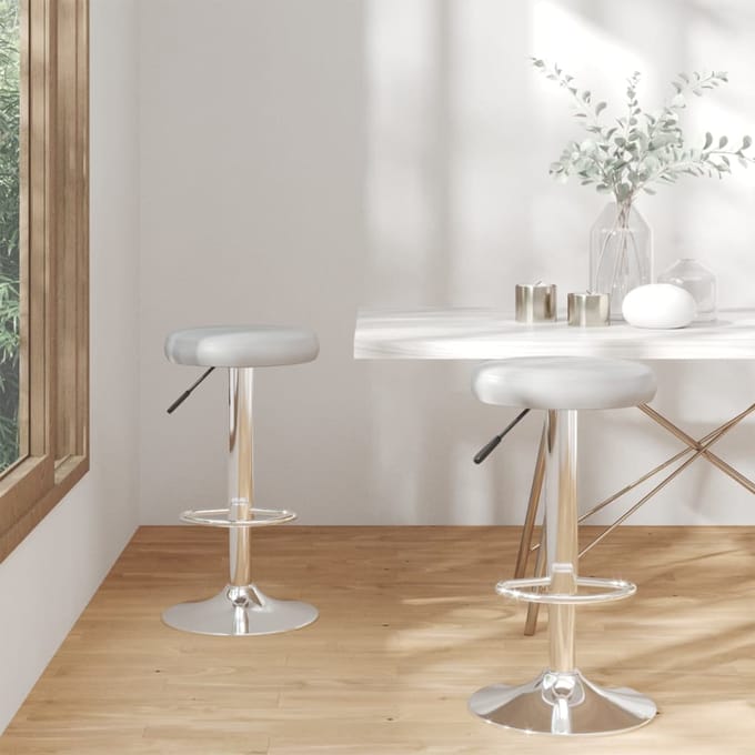 vidaXL - Barkrukken - 2 - st - kunstleer - grijs