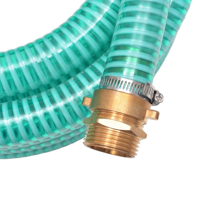 vidaXL - Zuigslang - met - messing - koppelingen - 10 - m - 25 - mm - groen