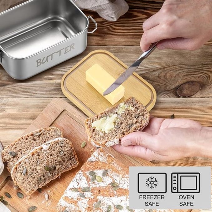 NTHProducts - Butter Box - Met Bamboo Deksel - 850ml - Voor Bewaren van Boter