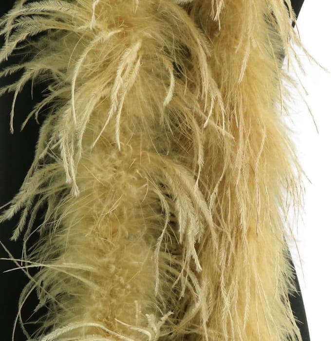 2 meter lange struisvogelveren boa met strepen - Feestaccessoire voor carnaval, Halloween en kostuums