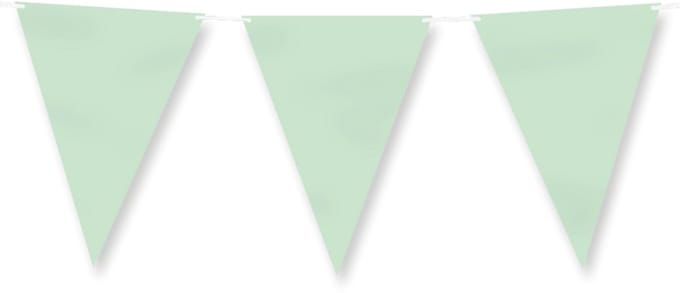 Vlaggenlijn - 6m - pastel groen - papier