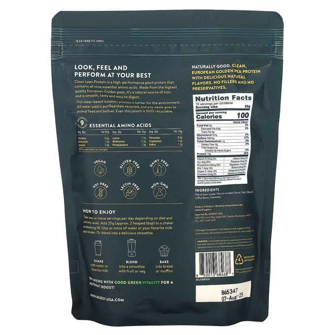 Nuzest, Clean Lean Protein, Gezouten Karamel, 8,8 oz (250 gram)
