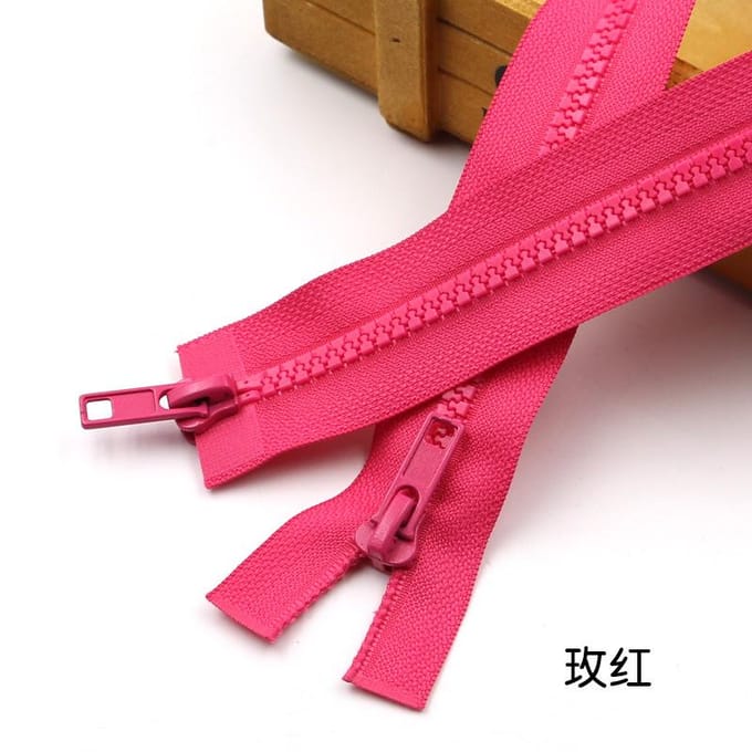 Kleur Nee. 5 Hars Dubbele Kop Open Staart Rits Kledingaccessoires Donsjack Kleding Jas Rits Doe-het-zelf Accessoires Rose red * 60cm one piece * 5 #