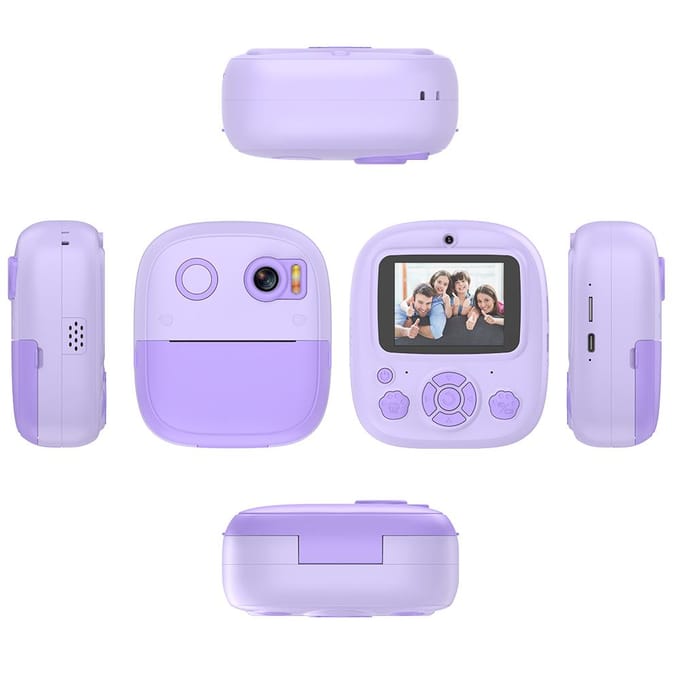 Kinderen Camera Instant Thermische Printer 2.4 Inch Scherm Digitale Camera Ondersteuning Timer Opname 0 paars
