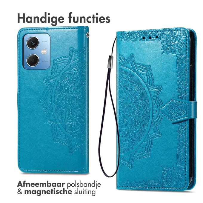 imoshion Hoesje - Geschikt voor Xiaomi Redmi Note 12 - Mandala Bookcase - Turquoise