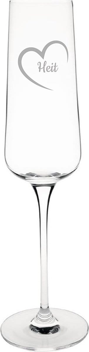 Gegraveerde Champagneglas 27cl Heit mei hert