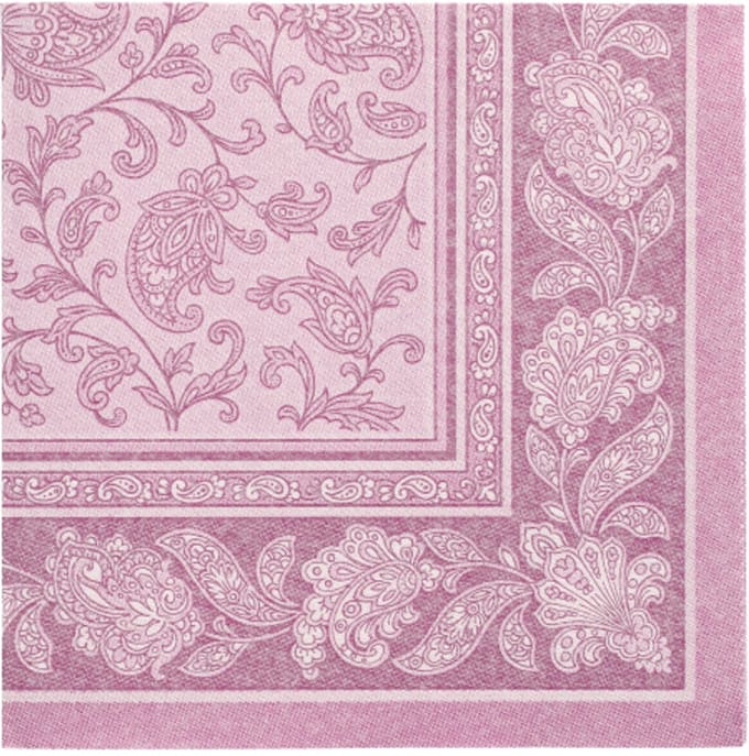 50 Servetten ROYAL Collection 1/4 vouw 40 cm x 40 cm paars Ornaments