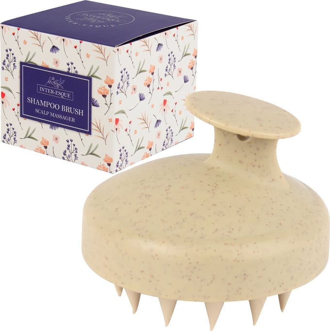 INTER-ESQUE® Scalp Massager - Scalp Brush - Massage Borstel - Haarborstel - Scalp Scrub - Beige