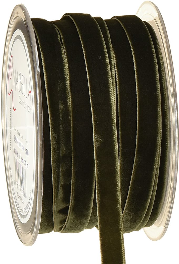 Fluwelen lint groen cadeaulint fluweel donkergroen 10mm 20m