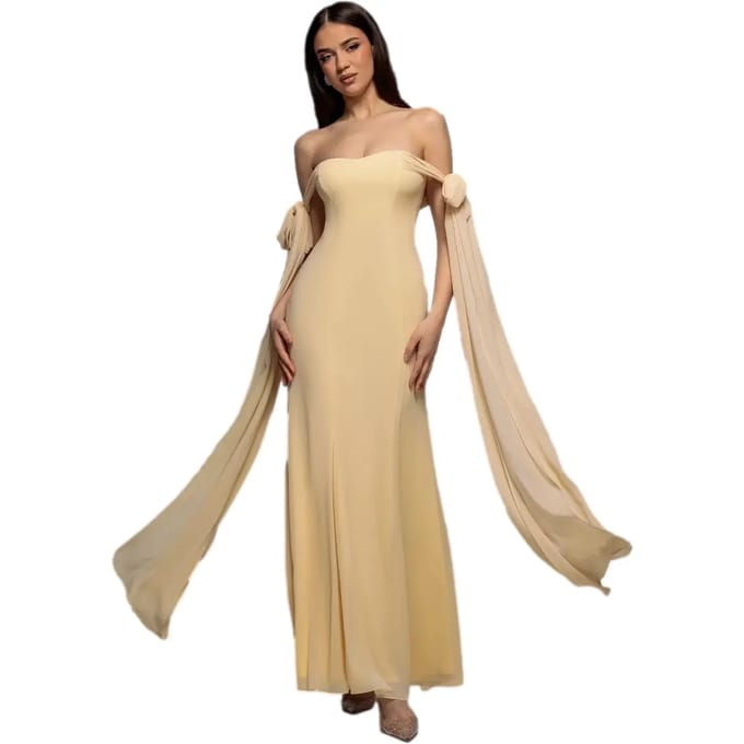 Vrouwen chiffon jurk Goddiva Maxi