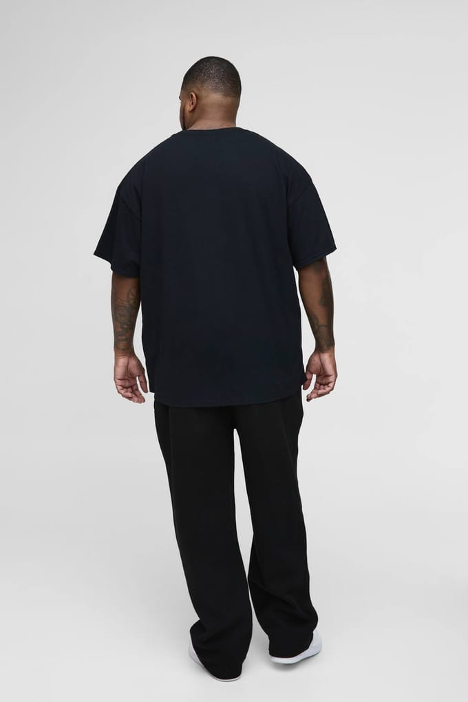 Plus Regular Fit Ghost License Print T-Shirt | Black | Size Medium