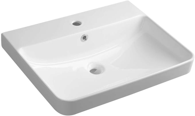 Bruckner Neron - Wastafel 60x48 cm, met overloop, kraangat, wit 201.128.0