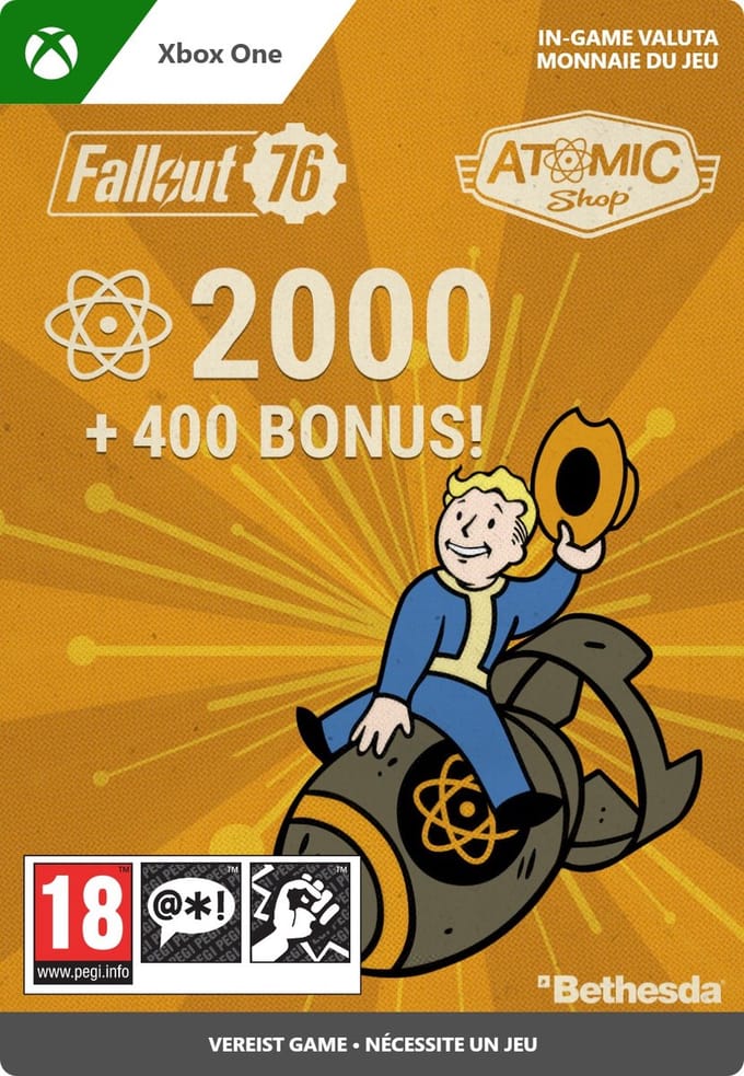 Fallout 76: 2000 (+400 Bonus) Atoms - Xbox One - Currency