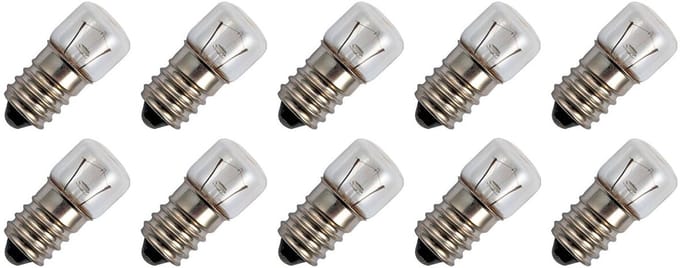 Signaallamp E14 30V 5W - 166 mAh - 10 stuks - T16 Gloeilamp Ø16mm - 35mm - 2500K - Dimbaar