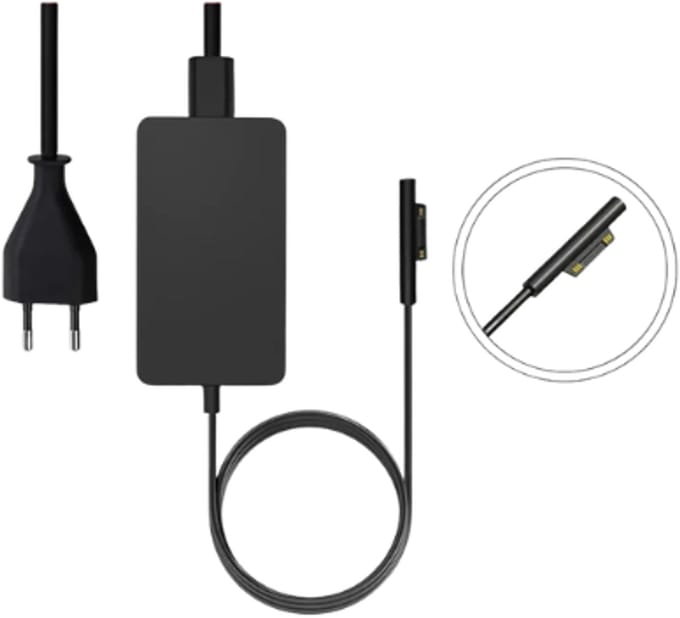 DrPhone Surface Oplader 127W – 15V 8A – Compatibel met Surface Pro 3 t/m 9, Surface Laptop 1 t/m 5, Surface Book 1 t/m 3 en Surface Laptop Studio (met Surface Connect aansluiting)