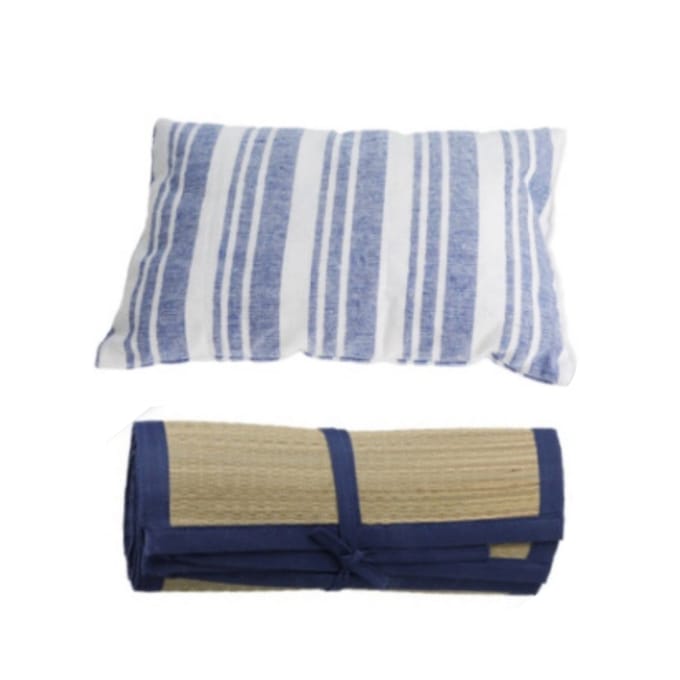 Strandtas strandmat kussen roze polyester vakantie strandaccessoire.