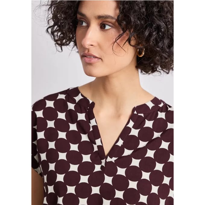 Blouse met losse schouders en gespleten hals