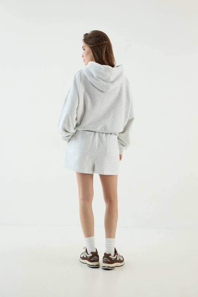 Dames Dsgn Studio Sweat Short Met Trekkoord In De Taille | Ash Grey | Maat: Small