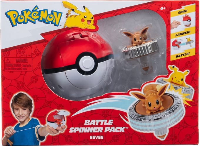 Pokemon Pokémon Battle Spinners tol Eevee & Pokéball Speelsets Tollen