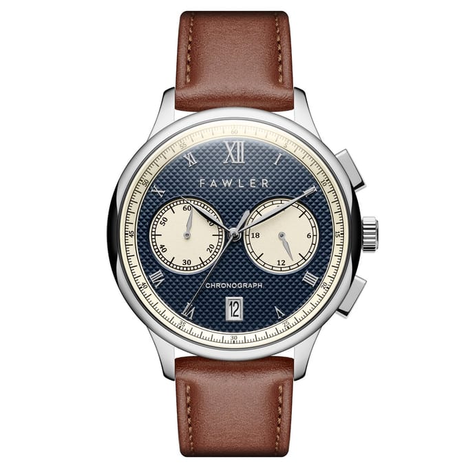 Cicero | Blauw Vintage Chronograaf Horloge