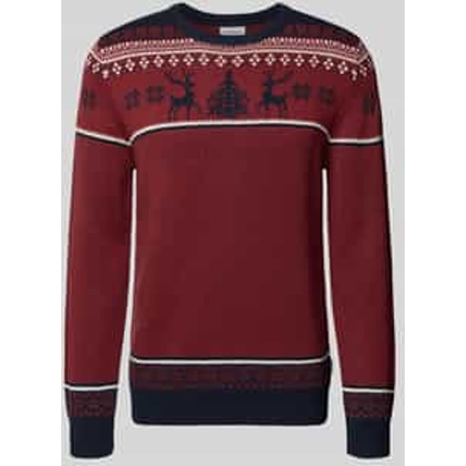 Gebreide pullover met ribboorden