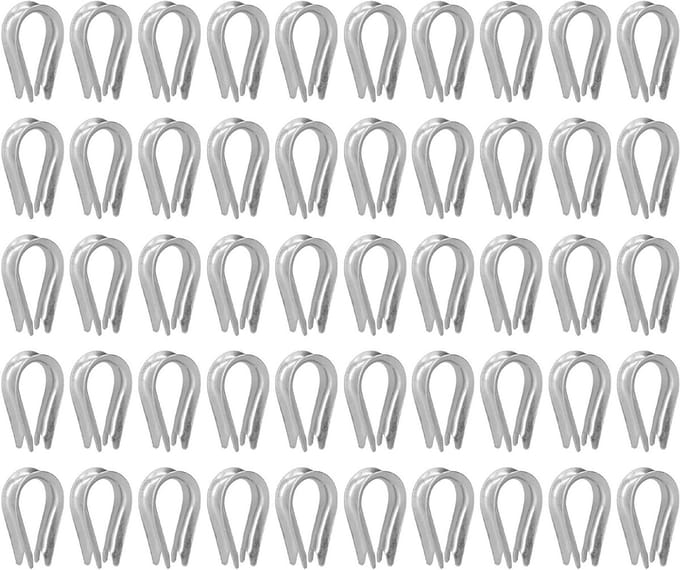 50 Stuks Draad Kabel Thimbles van RVS voor Tuigen en Zeilen - M2 (2mm) en M6 (6mm)